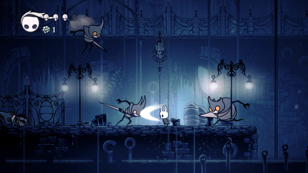 Captura de pantalla del videojuego indie Hollow Knight, desarrollado por Team Cherry